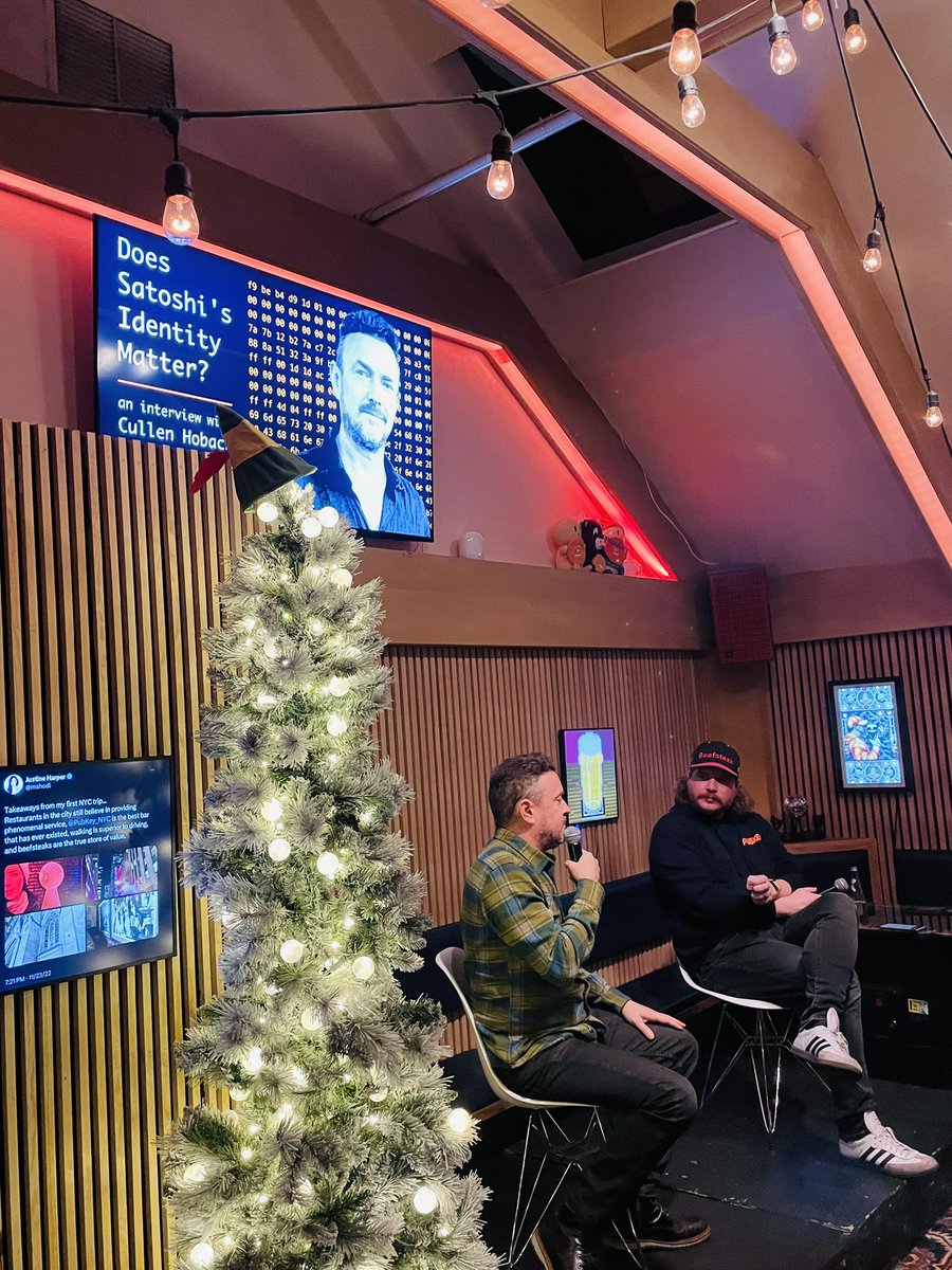 At PubKey discussing HBO Satoshi special with <a href="/CullenHoback/">Cullen</a> &amp; <a href="/CsTominaga/">S Tominaga</a> <a href="/PubKey_NYC/">PUBKEY NYC</a>