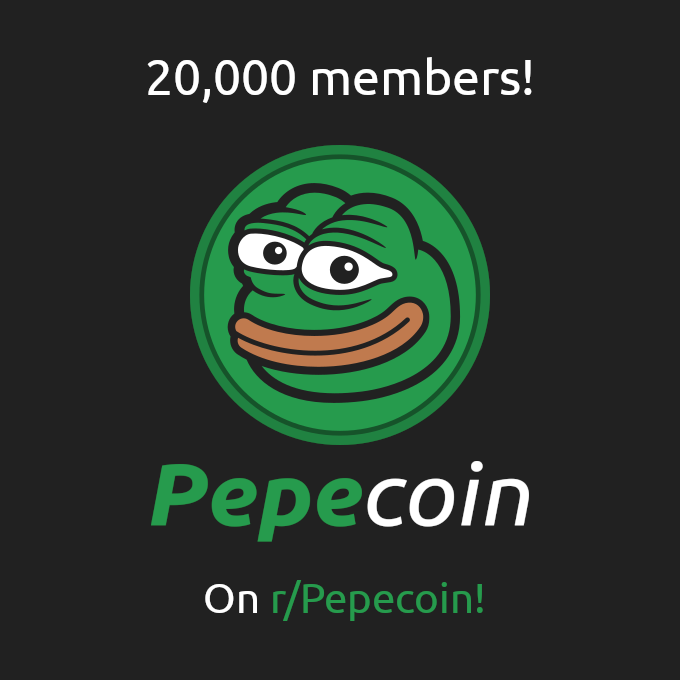 r/Pepecoin has reached 20,000 members!

This is a significant milestone towards our goal to grow r/Pepecoin to 1 million strong!

Join the community today! reddit.com/r/pepecoin