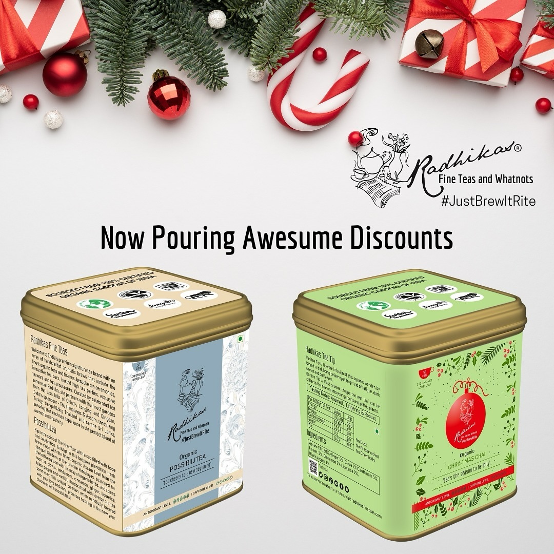 RadhikasTeas's tweet image. Sending cheer via our tealitful teas 
Oh December you are pretTEA

Brewing tea that are great to sip and gift 
Form spiced chai spiked with Vanilla to Bergamot and Ginger infused Darjeeling to Zodiac teas to handcrafted teaware 

#teaislife #teaislove #teatime #tealover