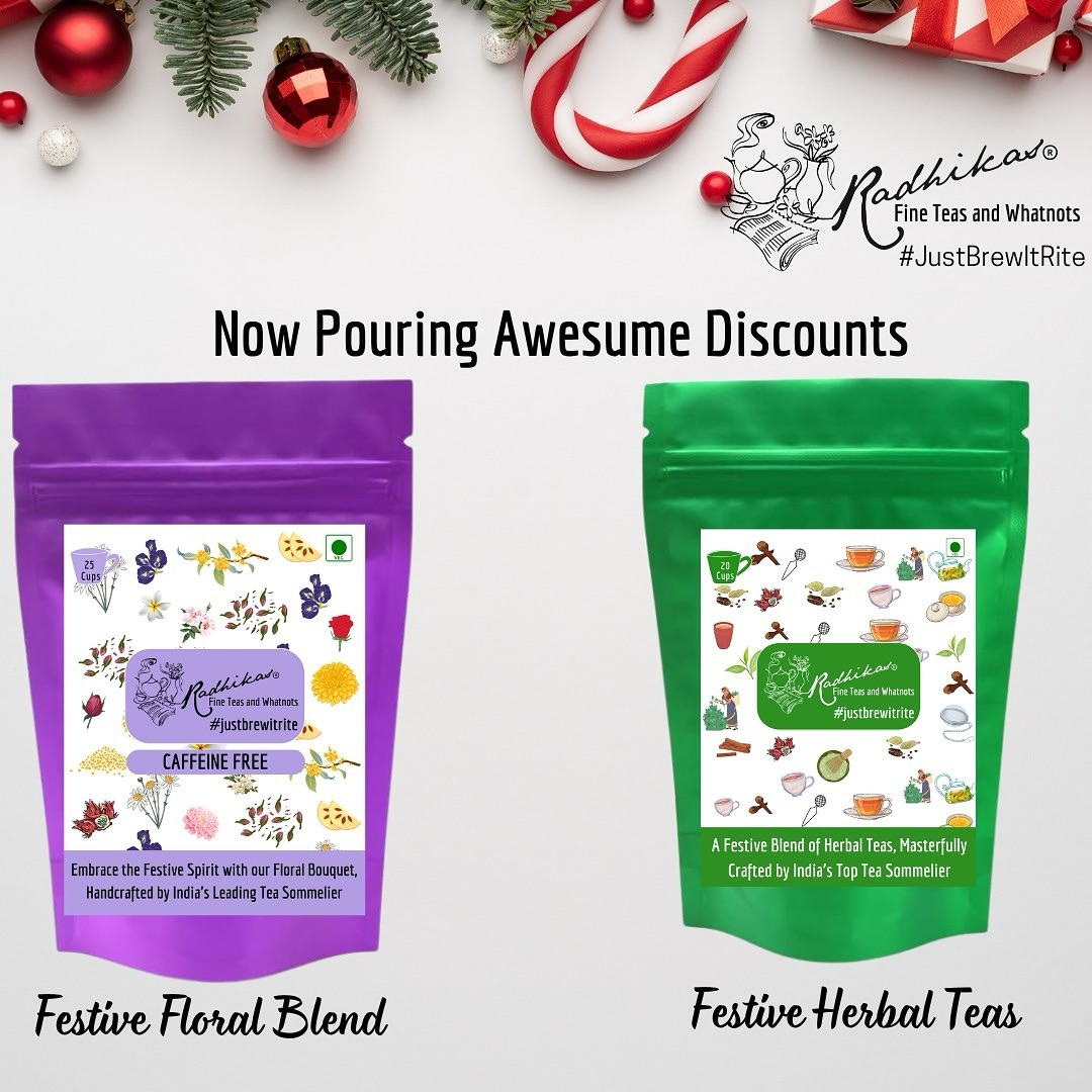 RadhikasTeas's tweet image. Sending cheer via our tealitful teas 
Oh December you are pretTEA

Brewing tea that are great to sip and gift 
Form spiced chai spiked with Vanilla to Bergamot and Ginger infused Darjeeling to Zodiac teas to handcrafted teaware 

#teaislife #teaislove #teatime #tealover