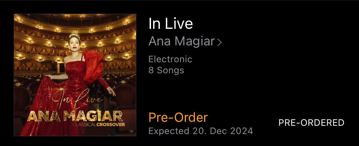 The latest album #InLive by wonderful Argentinian soprano Ana Magiar which was previously only available as a physical CD will soon be released as digital recording. It features Ana’s takes on beloved Classical Crossover songs such as #EsAranjuezConTuAmor and #ConTePartiro.