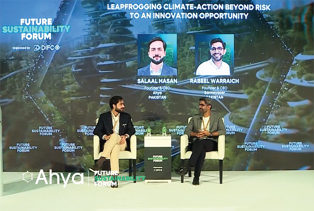 ahyatech's tweet photo. Our CEO, Salaal Hasan, joined @RabeelWarraich  at the @FSF_Dubai to discuss VC-driven innovation, MENAP’s renewable tech potential, de-risking climate ventures, &amp; cross-regional collaboration to scale climate solutions.

#AcceleratetoNetZero #FSF24 https://t.co/8L5qadPKgf