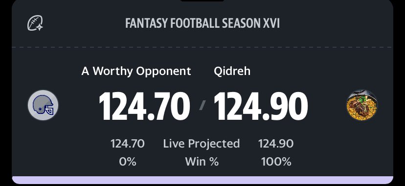 BarryV90's tweet photo. @YahooFantasy I lost because of it https://t.co/gFOUhcUIVY