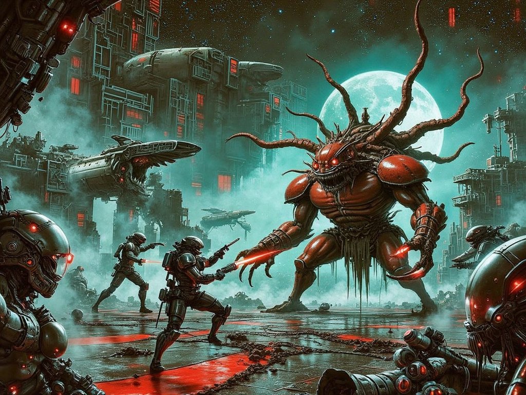 Rehappy2020's tweet photo. «Batalla de Alien #Monstruo»
«Bataille de Alien #Monstre»
#Alien #Monster Battle
#ArteDeIA #ArtDIA #AIart https://t.co/o7RFErQYsa