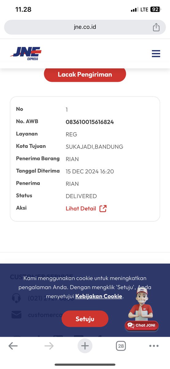 Ryanss99's tweet photo. @JNECare admin bisa tolong cek no hp nya, ini siapa ya saya gak merasa kirimannya https://t.co/NttZ2fIPn1