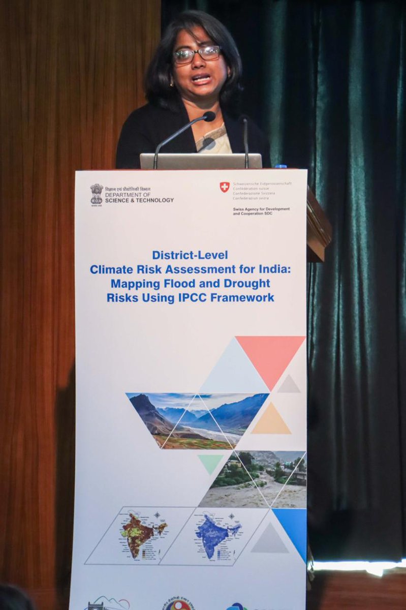 SHSSIITMandi's tweet photo. @IndiaDST and @SwissEmbassyIND release the report District-level Climate Change Assessment in India: Mapping Flood and Drought Risk on 13 Dec at New Delhi. The research was carried out by @shyamasreedg at @iit__mandi in collaboration with @IITGuwahati and @CSTEP_India. https://t.co/TjHCy0727Q