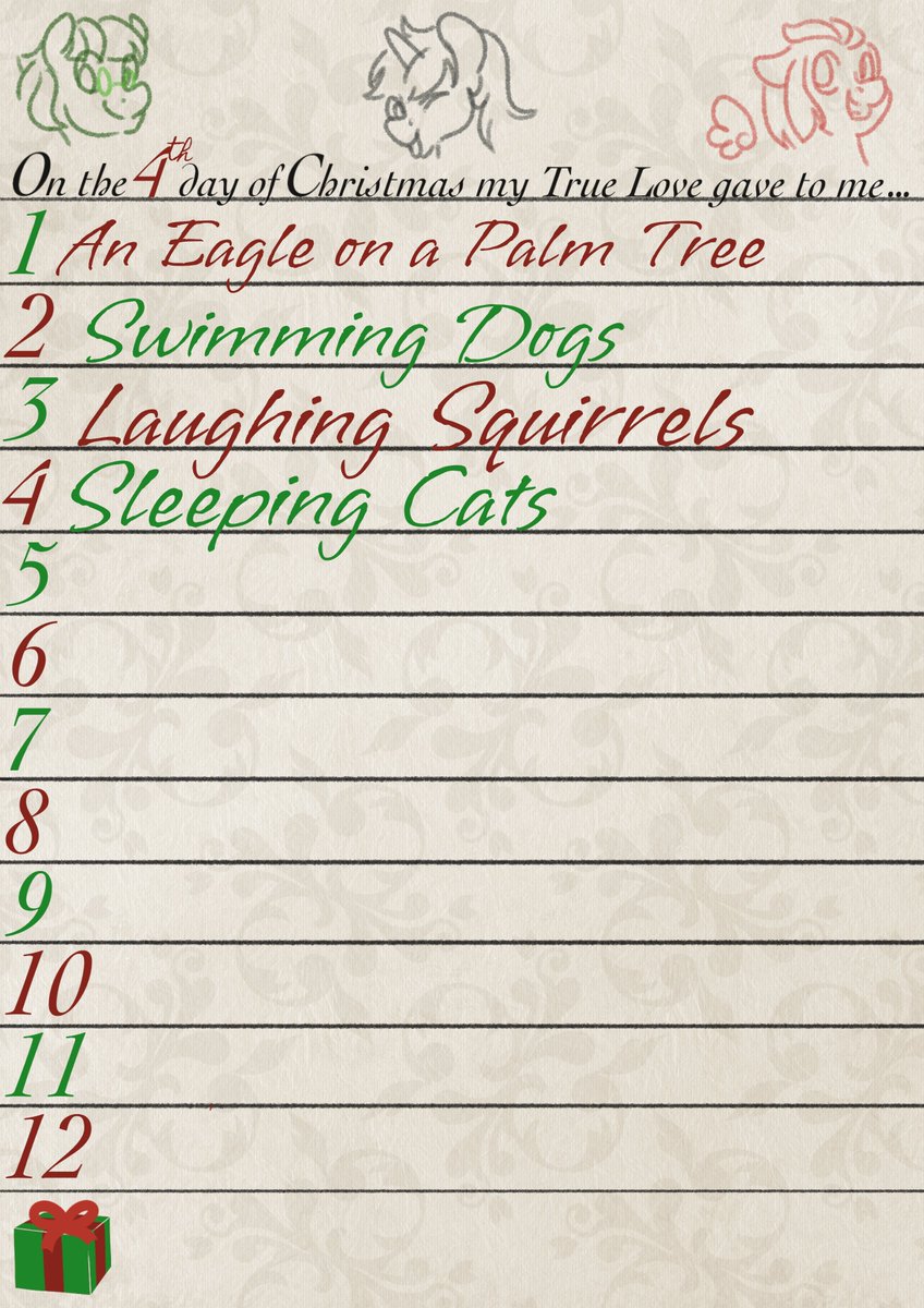 NitroxusNigel's tweet photo. The 4th Day, be the cutest one.

#12DaysofChristmas #Christmas2024 #mlpart https://t.co/LtvSsERi9M