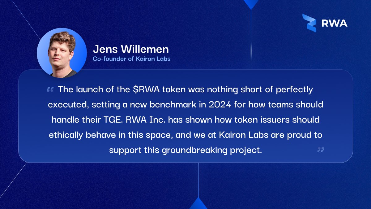 iamteanahh's tweet photo. @RWA_Inc_ Inc. just dropped a bomb with their TGE!
This is how you do it right: ethical, transparent, and executed flawlessly. Props to Kairon Labs for their expertise. This is HUGE for the #blockchainspace! https://t.co/HdLVcj9M4D
