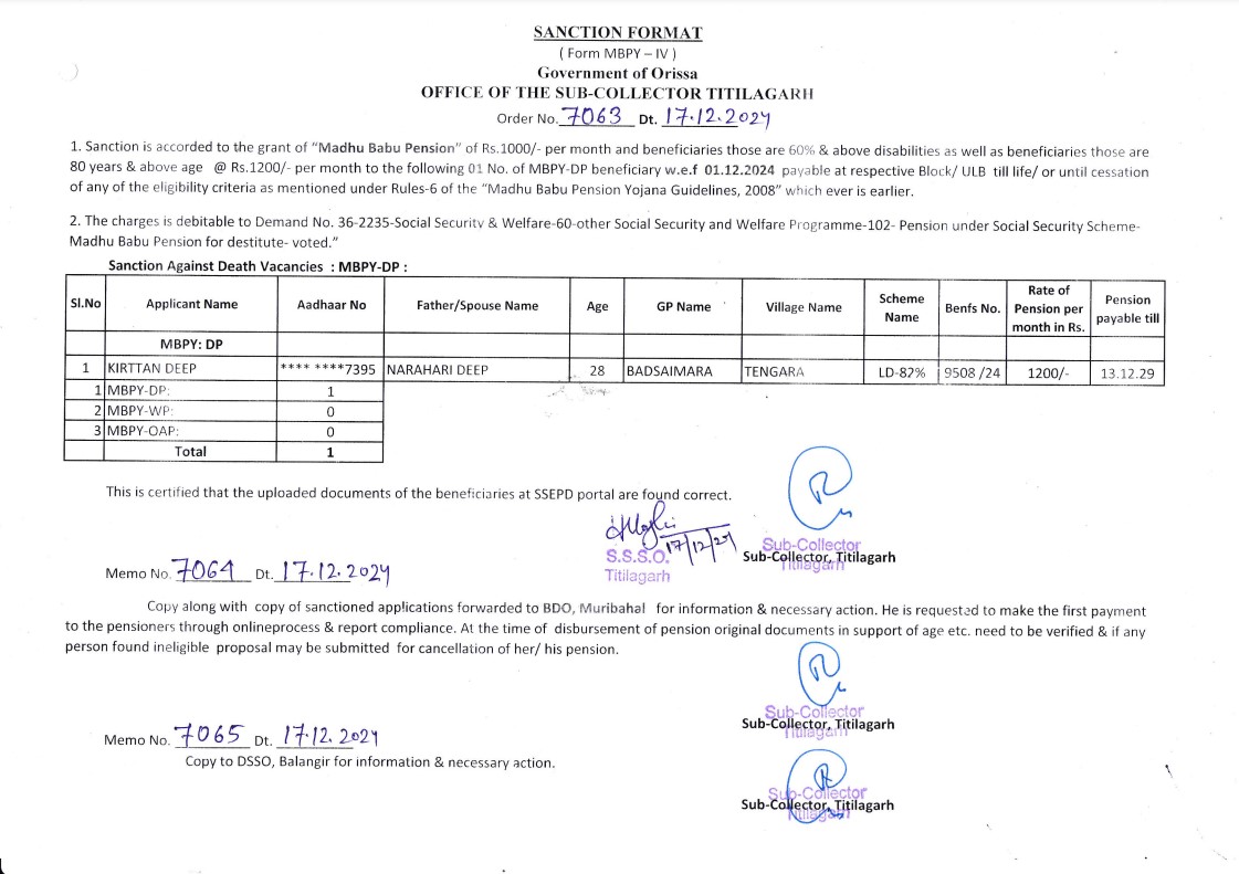 DSSO, Balangir tweet media