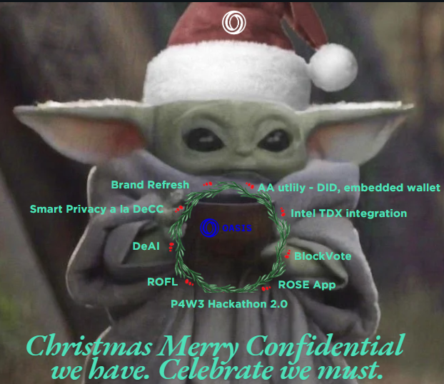 DC600og's tweet image. Wishing a fantabulous Merry Christmas 🎄to all enthusiasts of #smartprivacy for #web3 and #AI!
2024 with @OasisProtocol was good, full of milestones and highlights. 2025 promises to be so much bigger and better!!
Cheers, to infinity and beyond!!!