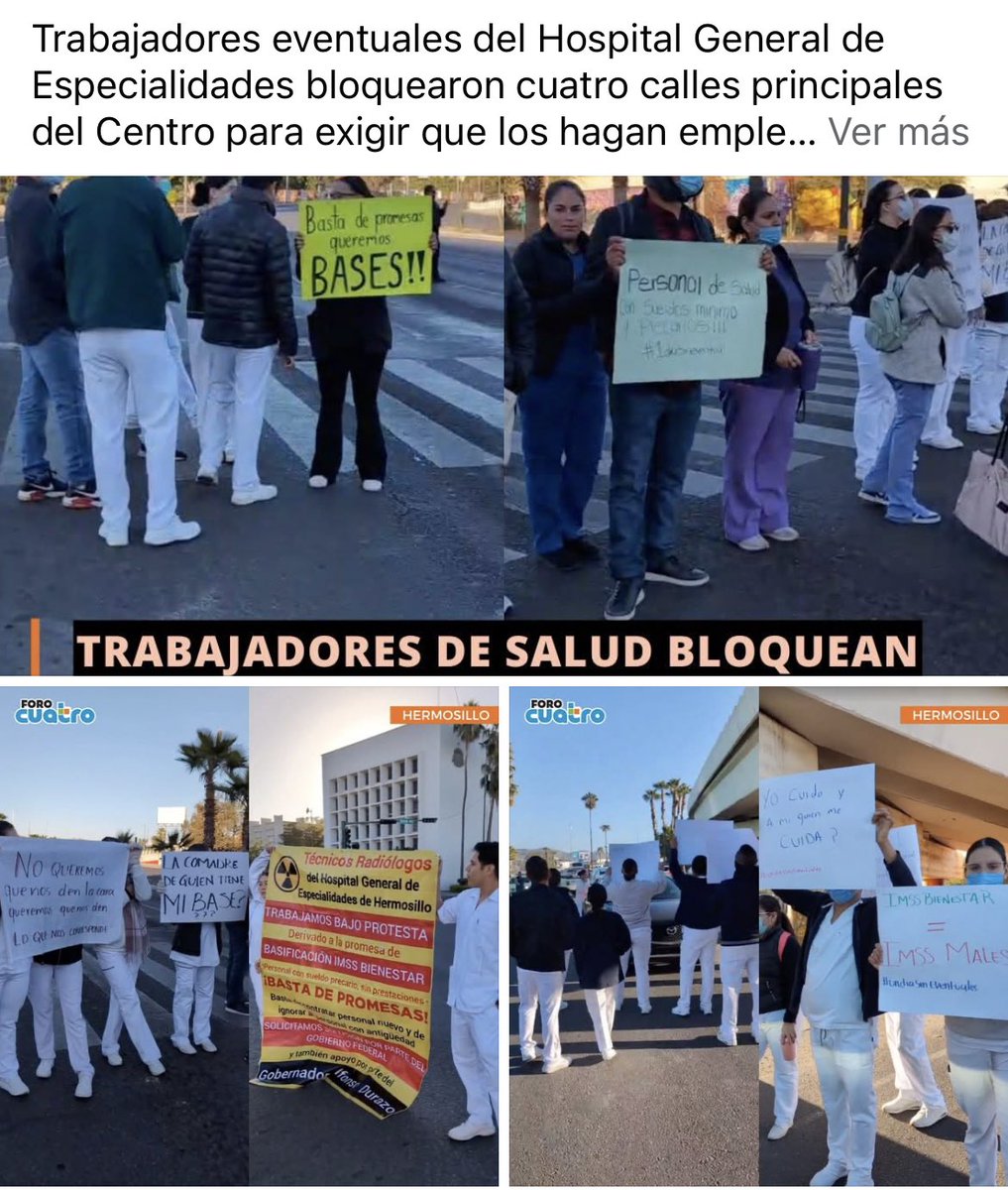 fabiolaarantza's tweet photo. El mismo día en donde compañeros del imss bienestar se manifiestan por el incumplimiento de bases y ni de hablar de los que ganan, esto es la enfermería en Mexico, en donde en realidad trabajas por amor al arte porque por dinero y sueldo claramente no es #saludSonora https://t.co/rVx1Ek6lON