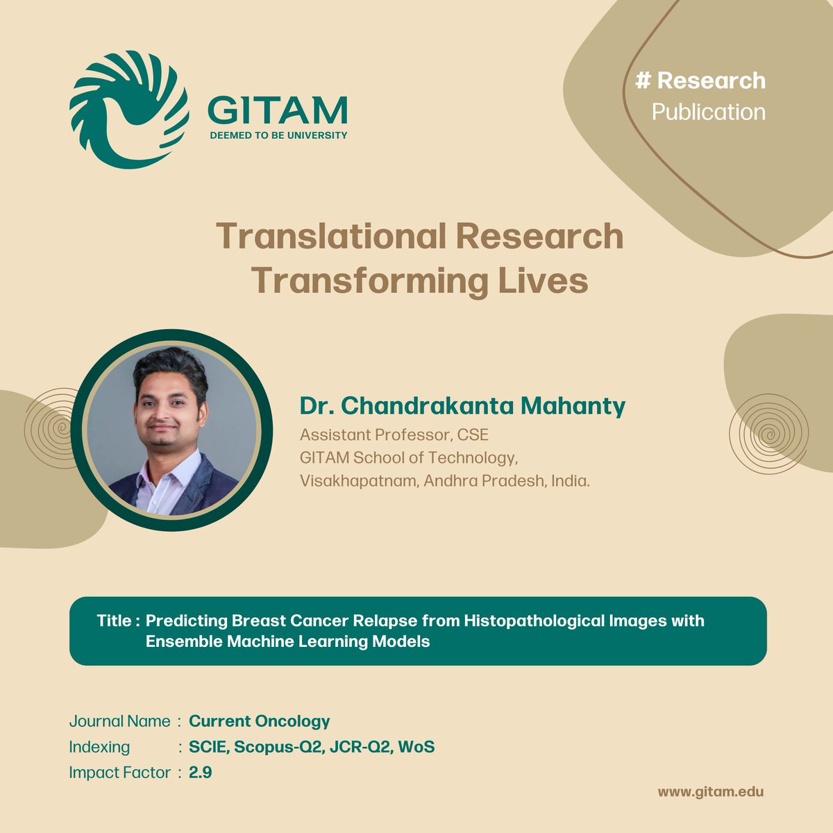Dr Chandrakanta Mahanty's new study in Scientific Reports uses a hybrid model to predict COVID-19 cases across Italy, Brazil, India, Germany, Pakistan, and Myanmar. This research helps governments and health organizations make timely decisions.
Read More:  doi.org/10.3390/curron…