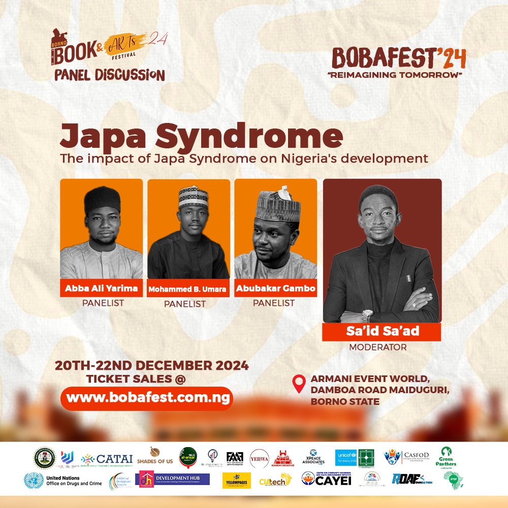 bobafest_24's tweet photo. "The impact of Japa syndrome in the Nigerian development ". One the topics to be  explored during the festival #bobafest24 https://t.co/hsX8t7lvcz