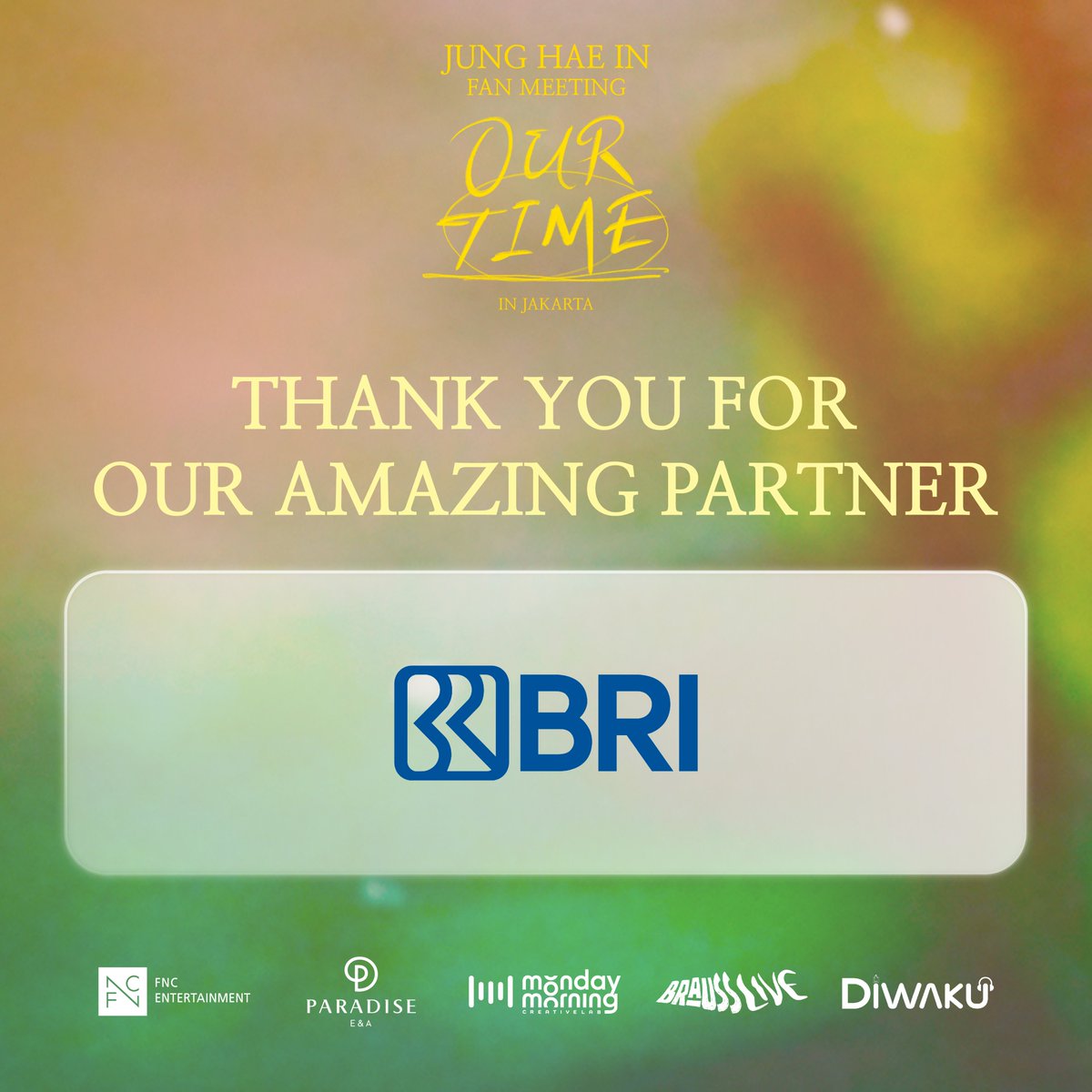 BraussLive's tweet photo. We would like to express our sincere gratitude to our partners for their generous sponsorship of the Jung Hae In Fan Meeting in Jakarta
✨

Their support enabled us to create a memorable experience for all the fans 🫰🏻💕

#Brauss
#BeBraveBebrauss
#Brausslive
#JungHaeInIndonesia
#HAEINESS
#FanMeeting
#JungHaeInJakarta2024