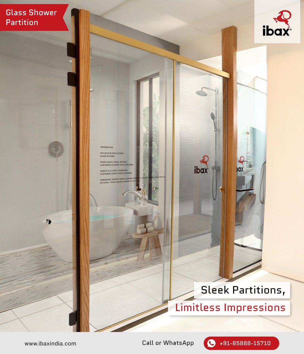 ibaxindia's tweet photo. Step into elegance with Ibax Glass Shower Partitions ✨ Sleek designs that redefine your space and leave lasting impressions.🚿
.
.
.
.
#Ibax #GlassShowerPartition #BathroomDesign #SleekInteriors #ModernSpaces #ElegantShowers #HomeImprovement #InteriorGoals #SpaceRedefined https://t.co/J8SWrD7grg