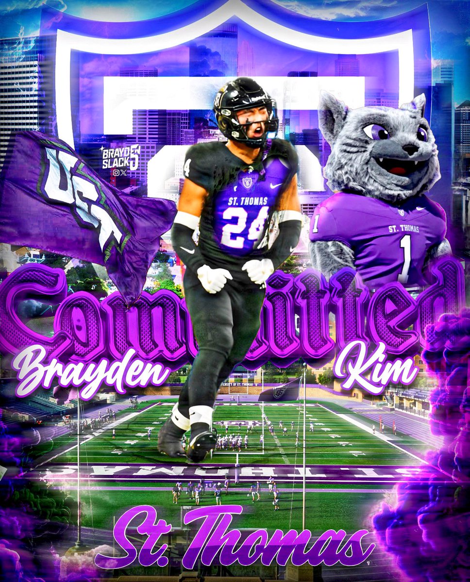 Brayden Kim (@braydenkim2025) on Twitter photo AG2G! I am beyond blessed to announce my commitment to play D1 football at the University of St. Thomas!
Thank you to my parents, coaches, and teammates for supporting me every step of the way.
Can’t wait to work!!
<a href="/_CoachWarner/">𝙏𝙍𝙀𝙑𝙊𝙍 𝙒𝘼𝙍𝙉𝙀𝙍</a> <a href="/Coach_Caruso/">Coach Glenn Caruso</a> @kuchinski8 <a href="/UST_Football/">St. Thomas Football</a> AG2G! I am beyond blessed to announce my commitment to play D1 football at the University of St. Thomas!
Thank you to my parents, coaches, and teammates for supporting me every step of the way.
Can’t wait to work!!
<a href="/_CoachWarner/">𝙏𝙍𝙀𝙑𝙊𝙍 𝙒𝘼𝙍𝙉𝙀𝙍</a> <a href="/Coach_Caruso/">Coach Glenn Caruso</a> @kuchinski8 <a href="/UST_Football/">St. Thomas Football</a>