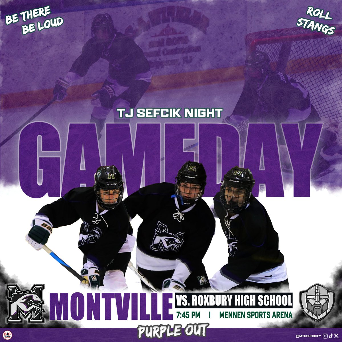 TJ NIGHT IS TONIGHT‼️💜

Be there to support the Mustangs and the Sefcik family for a special night honoring TJ Sefcik while raising awareness for mental health @ 7:45 PM against Roxbury at Mennen Sports Arena! Wear PURPLE💜🐎

#rollstangs #tjsefcik