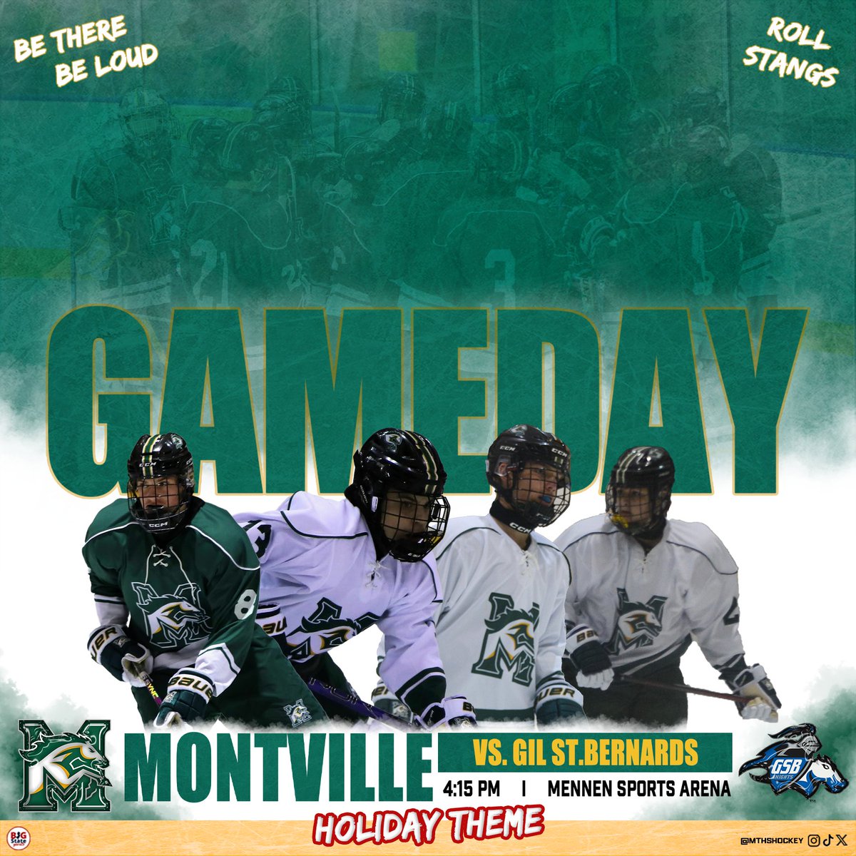 IT’S GAME DAY‼️

Be there to support the Mustangs @ 4:15 PM against Gil St. Bernards at Mennen Sports Arena! THEME IS HOLIDAY❄️‼️🏒🐎🥅

#rollstangs