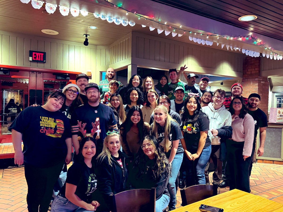 MarissaOcampo11's tweet photo. Holiday party was a success!! We had the best time eating delicious food, playing games, and opening our White Elephant gifts. I’m so thankful for this team and all they do!!! #chilislove @EricTom222 @GumpMike @NicholasBPaxton @train3rgirl @LynAj4 https://t.co/bvYw3tVrgJ