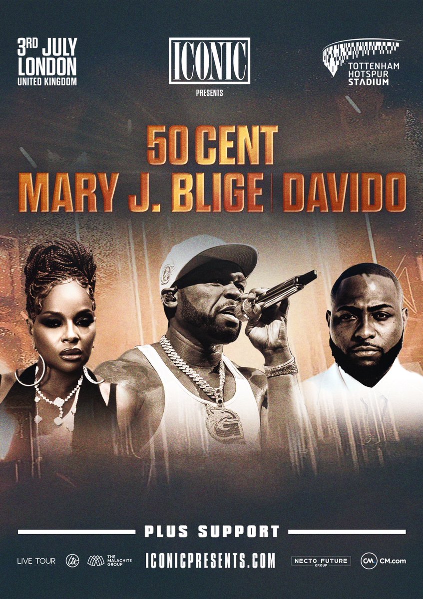 London/UK Family! Excited to be bringing the fire this July with 50 Cent and Davido in London! Sign up now! Presale kicks off this Thursday: iconicpresents.com