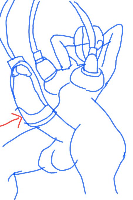 こういう感じで機械に搾り取られてるふたなりイラスト描きたいんだけど、こういう時って矢印の部分に精液がたまるのって正しいのかな?教えて有識者 