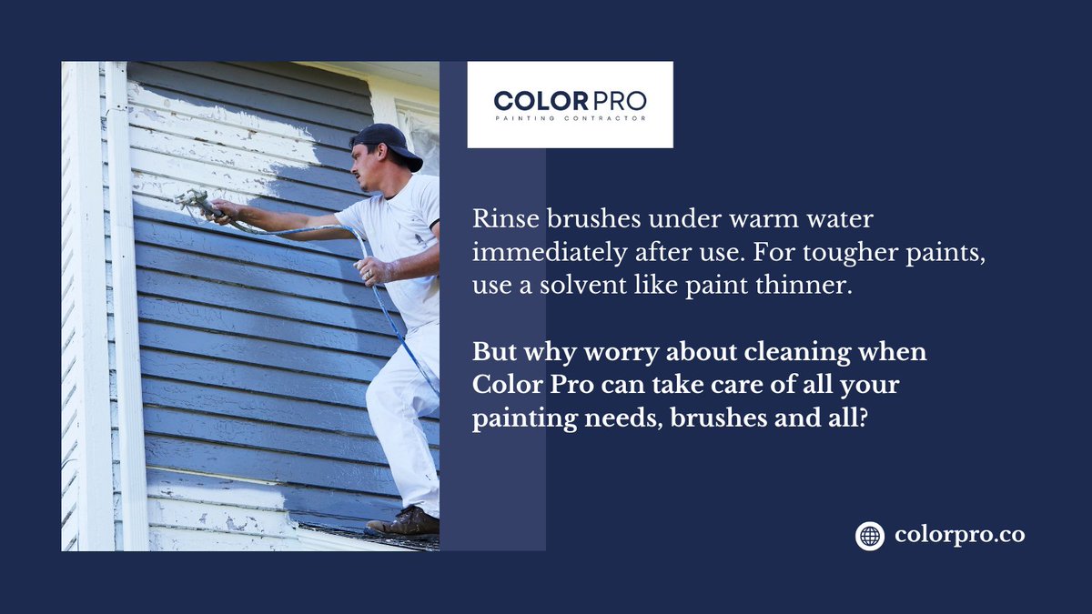 Why Stress Over Cleaning Brushes? Let Color Pro Handle It! #PaintingServices
#HousePaintingInPortland
#PortlandPainters
#HomeMakeover
#ColorPro