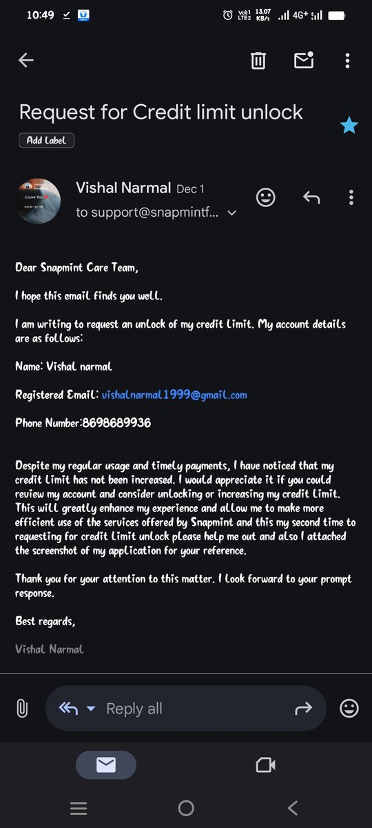vishu4962's tweet photo. @SnapmintEmi 
Fake..one single person didn't  rply to my mail when I purchased product 1st time in snapmint it's good and I pay the emi after I clear the emi till now there credit limit is lock in application it's showing pay ur all EMI but already I cleared the emi this fake app https://t.co/SHvJrlFOVG