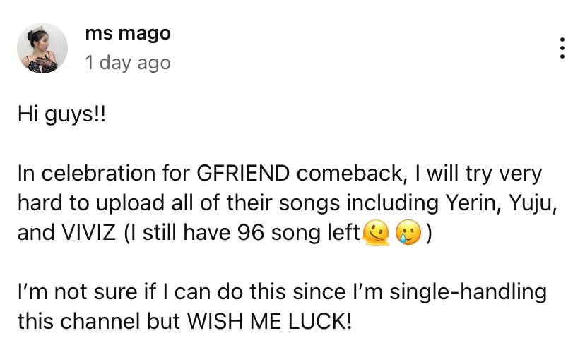 msmagoooo's tweet photo. while counting for #GFRIEND comeback, you guys can check out my YouTube channel for more gfriend english lyrics contents!🫶🏻

https://t.co/CxooLZMVe9 https://t.co/FjibJpCeVt