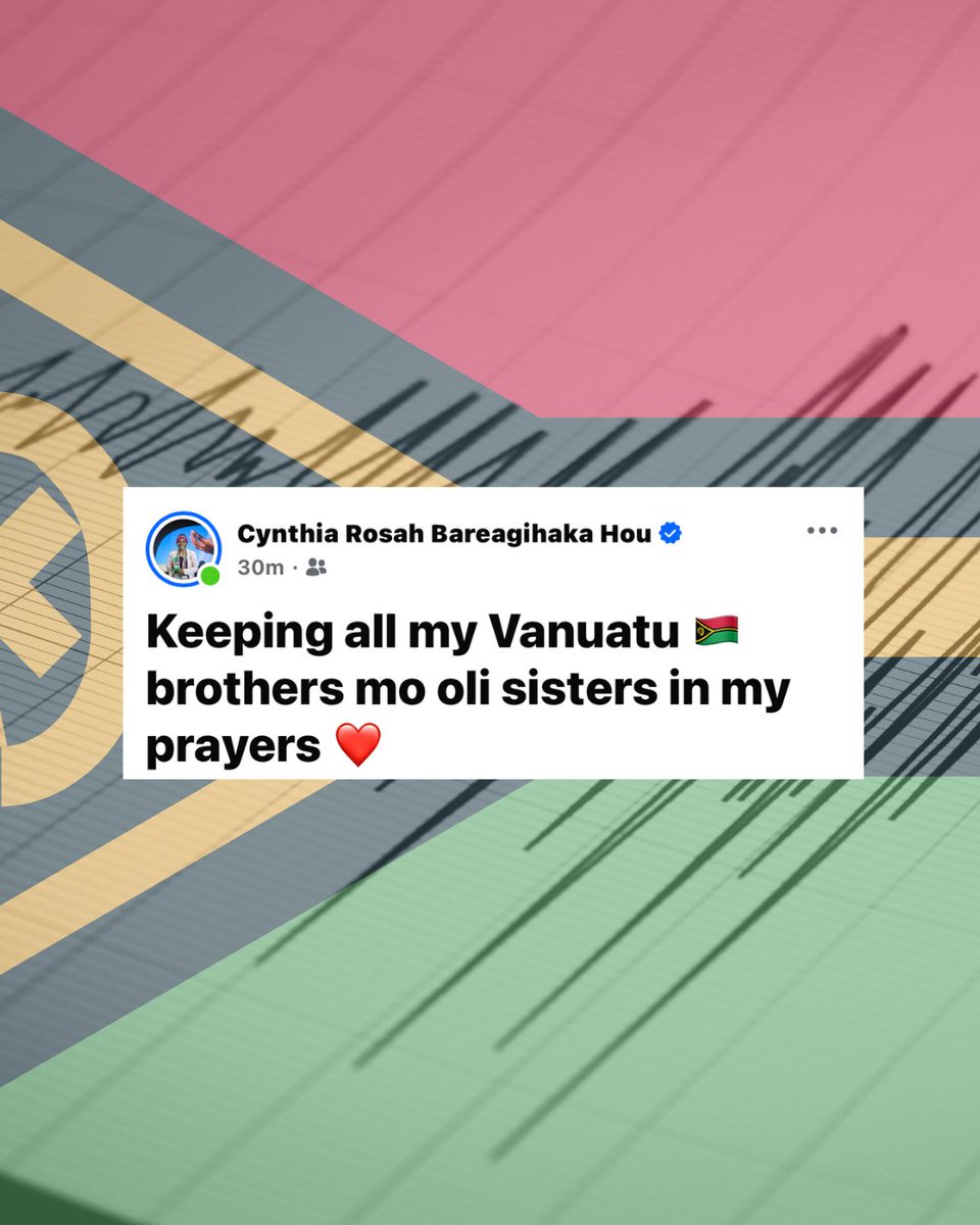 Sending strength and solidarity to Vanuatu as it faces the impacts of a massive earthquake. Our thoughts are with everyone affected 🙏