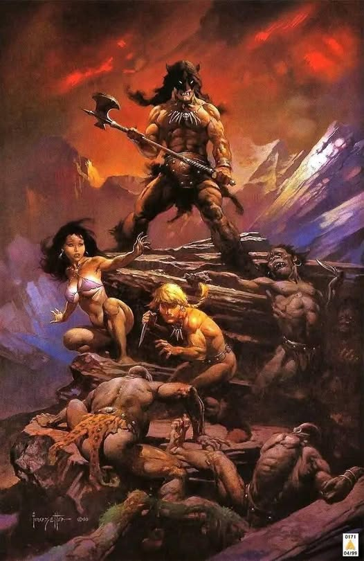 fabiaschi's tweet photo. Frank Frazetta art from Fire and Ice cover https://t.co/zNub8pJZAb