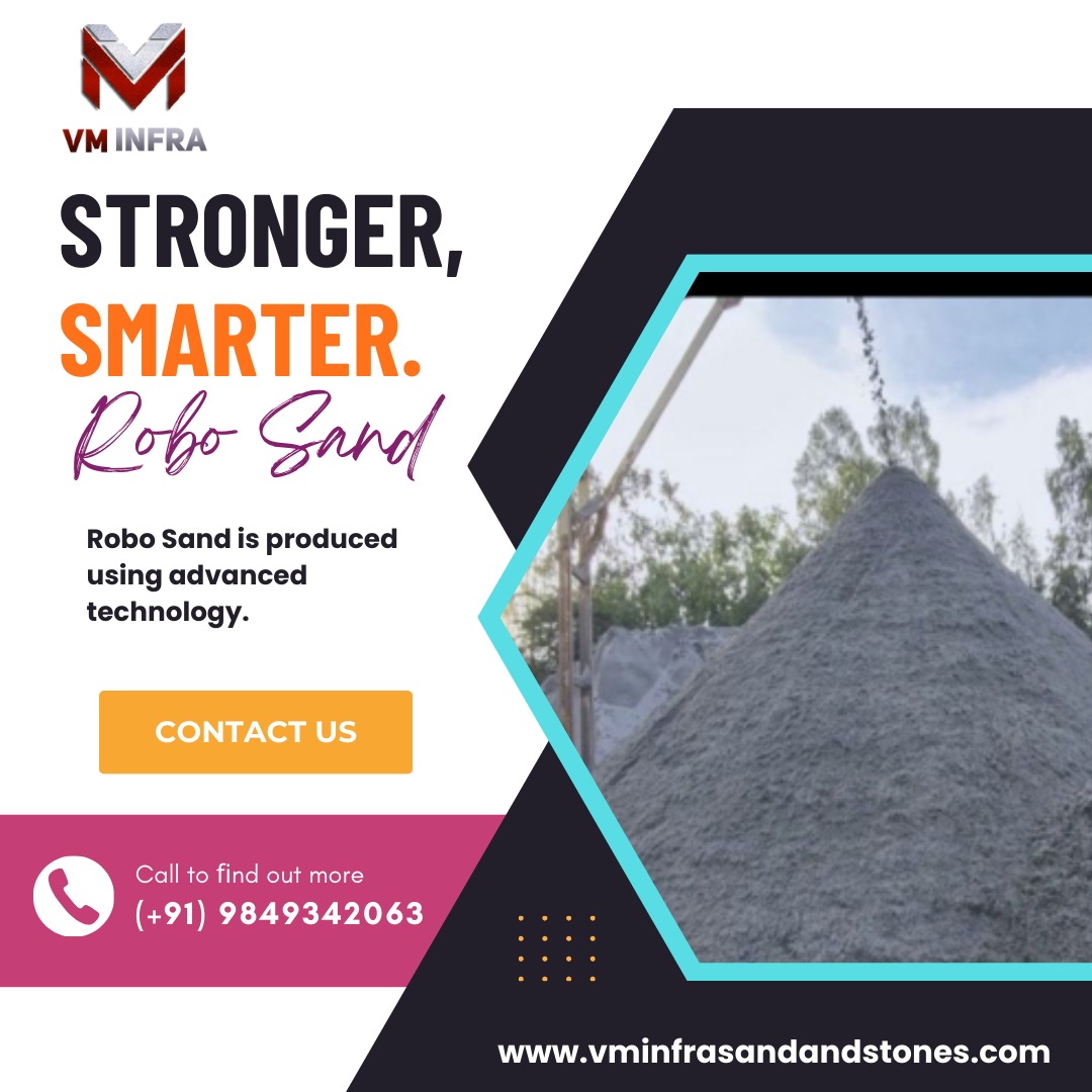 infra_vm's tweet image. Robo sand is an artificial sand produced from crushed granite. It is increasingly used in construction due to its uniformity, high strength, and minimal impurities. #RoboSand #ArtificialSand #ConstructionInnovation #SustainableConstruction