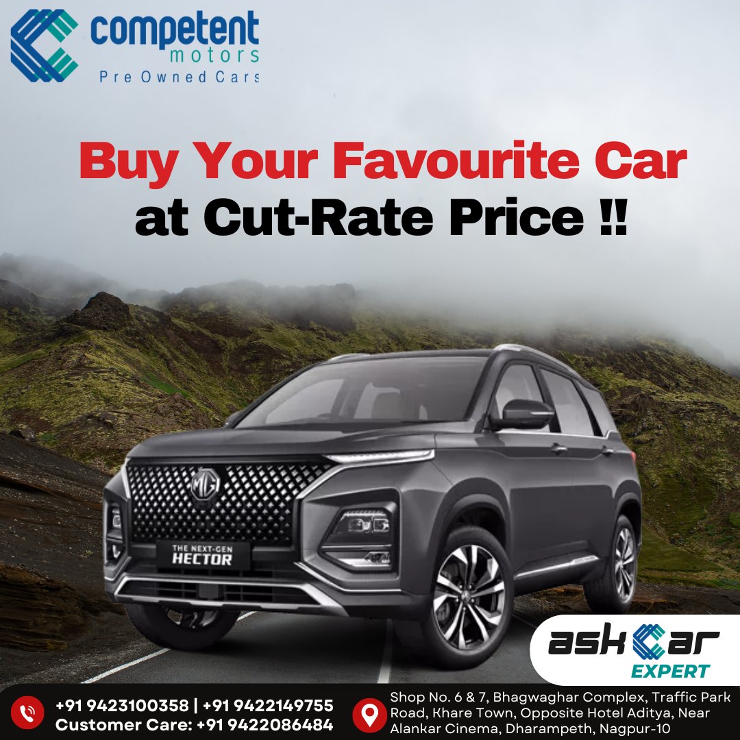 🚗✨ Dreaming of the perfect ride? Your dream car is now within reach! Buy your favorite car at a cut-rate price and hit the road in style. Don't miss out on this unbeatable deal! 🏎
📞 +91 9423100358 | +91 9422149755
🌐 competentmotors.in
#DreamCar #CarDeals #CutRatePrice