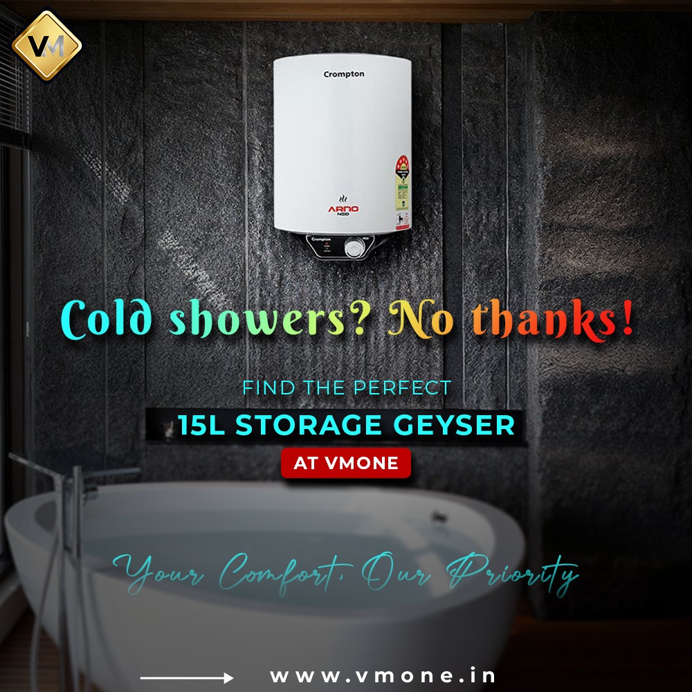 vm__one's tweet photo. Brr... Winter blues got you shivering? 
Say goodbye to cold showers with a reliable "15L Storage Geyser"!
One-Stop Shop shopping_trolley for Trusted-Best & Top Only at VMOne 15 Litre Storage Gyser Picks List 

https://t.co/HoNNwL9ALE

#WinterReady #HotWaterBliss #VMOne #15LGeyser #WinterEssentials #InstantGeyser #geysers