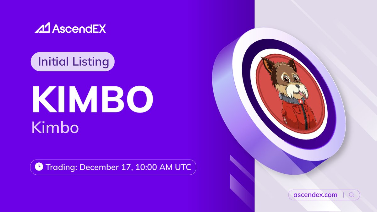 🚀 #AscendEX is thrilled to announce the @KimboAvax (#KIMBO) listing under  the trading pair #KIMBO/USDT. Details are as follows: ✓ Deposit: December  17, 8:00 AM UTC ✓Trading: December 17, 10:00 AM UTC