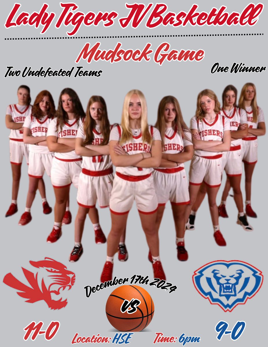 π«ππππππ πͺππππππππππ (@coachchris818) on Twitter photo β¨2024 JV Mudsock Girlsβ Basketballβ¨
Two Undefeated Teams . . .
One Winner . . .
Fishers Tigers (11-0)
<a href="/FHSLadyTigersBB/">FHS Girls Basketball</a>
π
Hamilton Southeastern Royals (9-0)
<a href="/HSEGirlsBball/">HSE Girls Basketball</a>
πHamilton Southeastern H.S
π°οΈ Starts @ 6:00; JV 2 follows
<a href="/Caroline_Kirk_/">Caroline Kirkendall</a> <a href="/AudreyLove44/">Audrey Love</a> β¨2024 JV Mudsock Girlsβ Basketballβ¨
Two Undefeated Teams . . .
One Winner . . .
Fishers Tigers (11-0)
<a href="/FHSLadyTigersBB/">FHS Girls Basketball</a>
π
Hamilton Southeastern Royals (9-0)
<a href="/HSEGirlsBball/">HSE Girls Basketball</a>
πHamilton Southeastern H.S
π°οΈ Starts @ 6:00; JV 2 follows
<a href="/Caroline_Kirk_/">Caroline Kirkendall</a> <a href="/AudreyLove44/">Audrey Love</a>