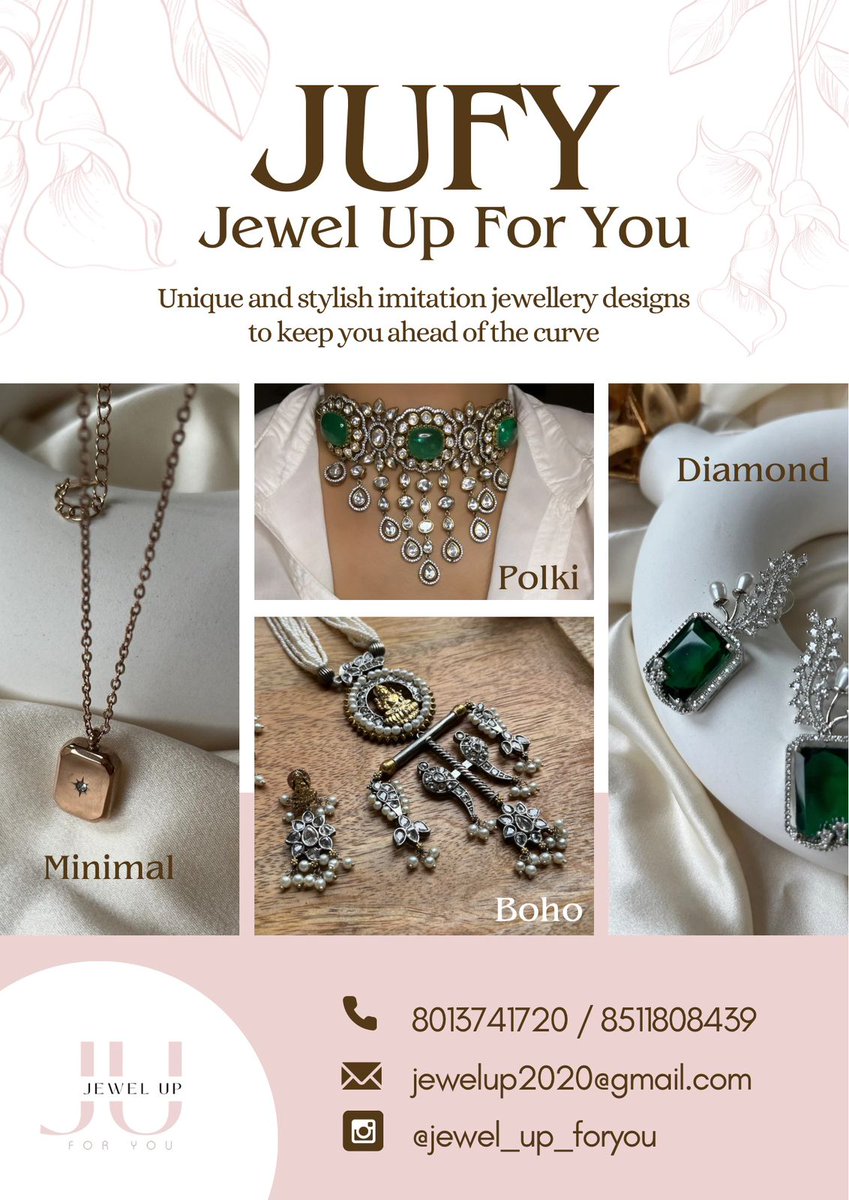 pdrungta's tweet photo. Get ready to dazzle with *“JUFY”*! A beautiful imitation jewellery venture run by *_PARI_ my daughter-in-law* is a must visit for all you jewellery enthusiasts! ✨

For more details and daily updates, please join our JUFY community -
1. Instagram
https://t.co/K57MkSRCYL https://t.co/qp8ORUy6IQ