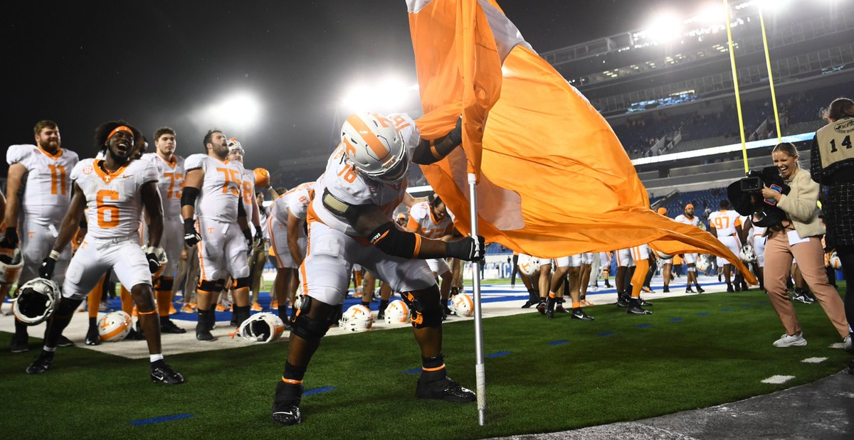 I've seen Tennessee play in stadiums across this country for a long time, and I can guarantee you this.

*IF* Tennessee wins at Ohio State, Javontez Spraggins is planting a flag in the ground even if it gets him cuffed.

He weighs 340. He's from East St. Louis. He ain't scared.