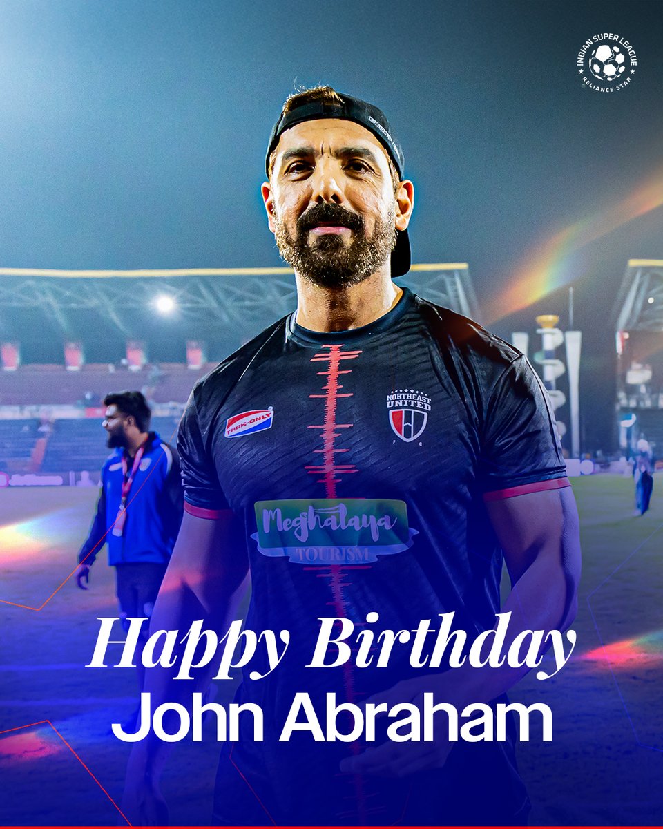 Indian Super League (@indsuperleague) on Twitter photo Wishing <a href="/NEUtdFC/">NorthEast United FC</a>'s owner <a href="/TheJohnAbraham/">John Abraham</a> a very happy birthday! 🎂
#ISL #LetsFootball #JohnAbraham #NorthEastUnited Wishing <a href="/NEUtdFC/">NorthEast United FC</a>'s owner <a href="/TheJohnAbraham/">John Abraham</a> a very happy birthday! 🎂
#ISL #LetsFootball #JohnAbraham #NorthEastUnited