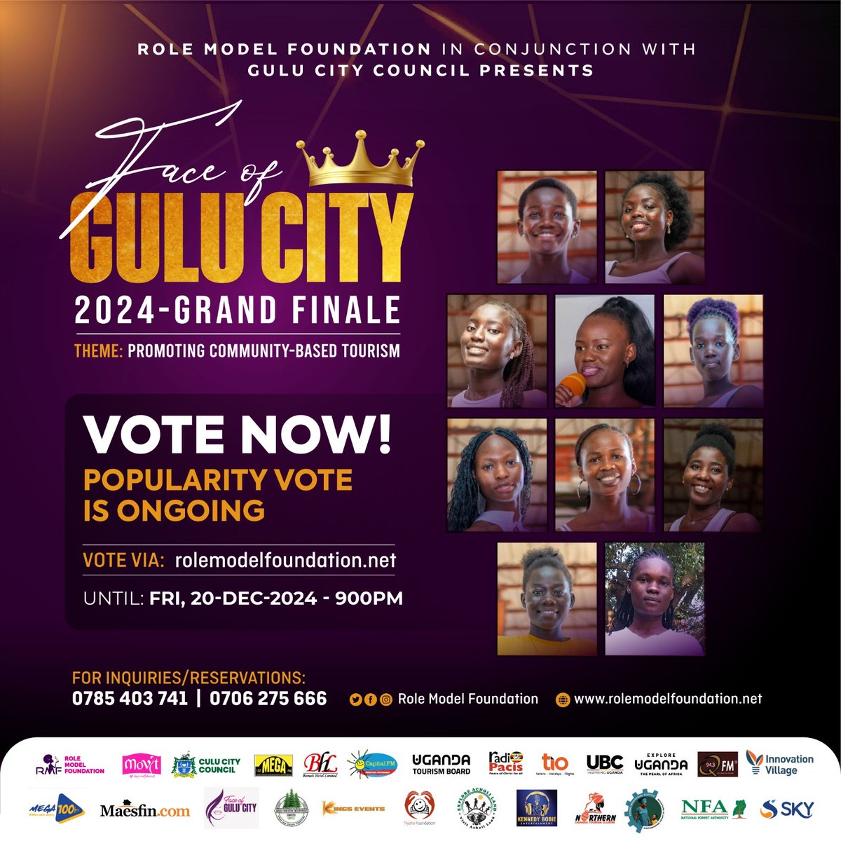 Brian__Skid's tweet photo. #FaceOfGuluCity2024 #MissPopularity voting update.
The contestant in the lead right now is Contestant No. 1
Visit the RMF website to vote for your favorite contestants......There is just one vote per person
Voting will come to a climax on Friday, 20th December 2024 at 9PM. https://t.co/J7JuVDbu3u