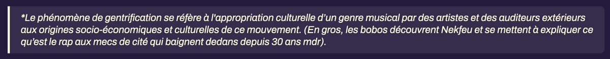 PecqueuxA's tweet photo. #Gentrification #Rap Je découvre avec une vidéo sur le rappeur Jul que dans certains milieux (amateurs de rap) on parlerait d’une 'gentrification du rap', par transposition d’un concept de sociologie urbaine analysant le remplacement d’une population peu aisée par une autre
🧶1/8 https://t.co/lEvqPiIVLd