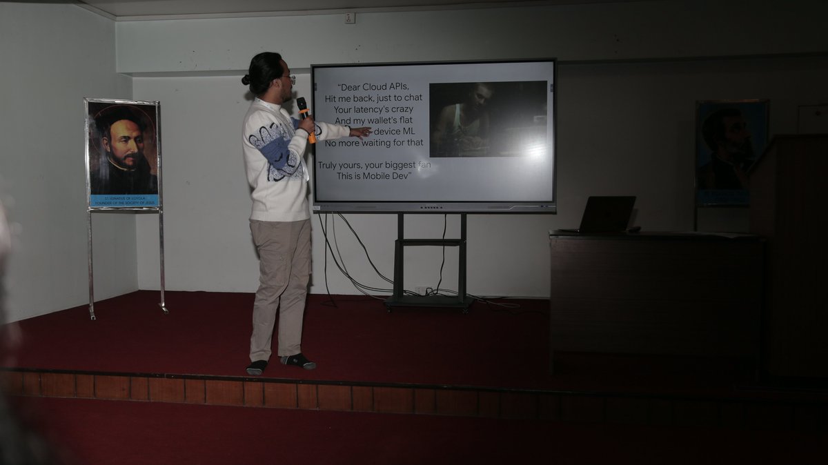 gdgkathmandu's tweet photo. Pranesh Pyara Shrestha, a Cross-Platform Mobile Engineer, shared valuable insights on optimizing machine learning models for on-device use with Flutter at DevFest Kathmandu 2024.
#Flutter #OnDeviceML #GDG #DevFest2024 #TechTalks #GenAI #DevFest #GDGKathmandu https://t.co/WpfdOuiddL