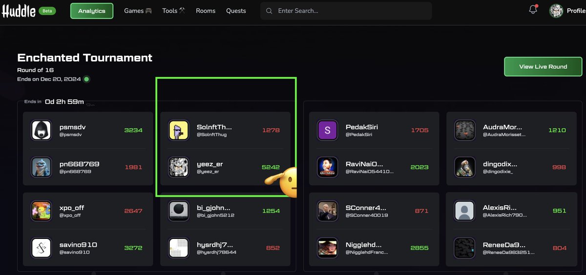 yeez_er's tweet image. Finishing Round 1 strong so far @huddle_wtf 

gg wp @SolnftThug