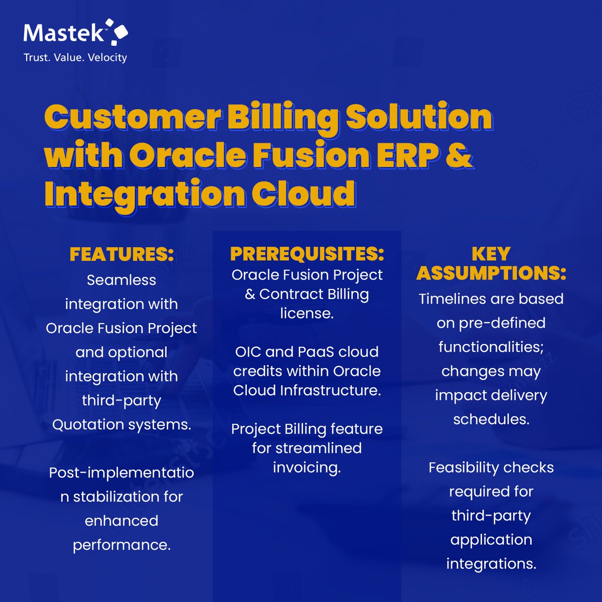 Mastekltd's tweet image. From advanced request handling to seamless #OracleERP integration, our BOQ Billing Solution is your answer to tackling complex project requirements with ease.