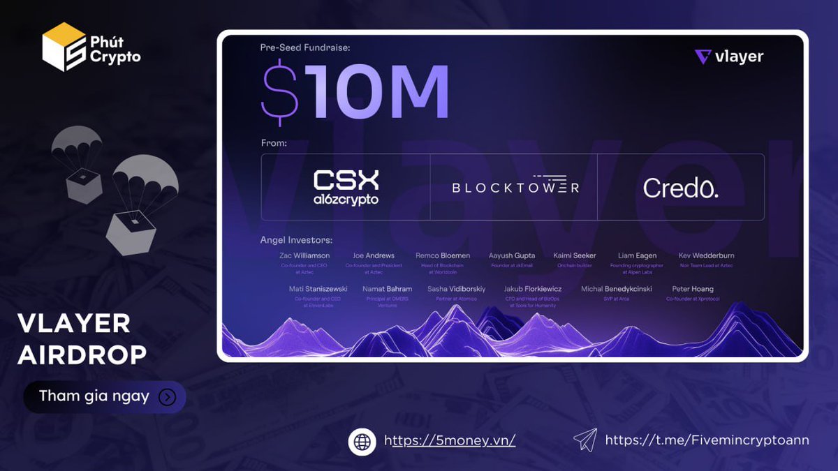 Dành 5 phút tham gia Airdrop Vlayer - Dự án được đầu tư bởi A16z #5PC  @vlayer_xyz Vlayer là nền tảng xây dựng các ứng dụng blockchain an toàn hơn  với Solidity