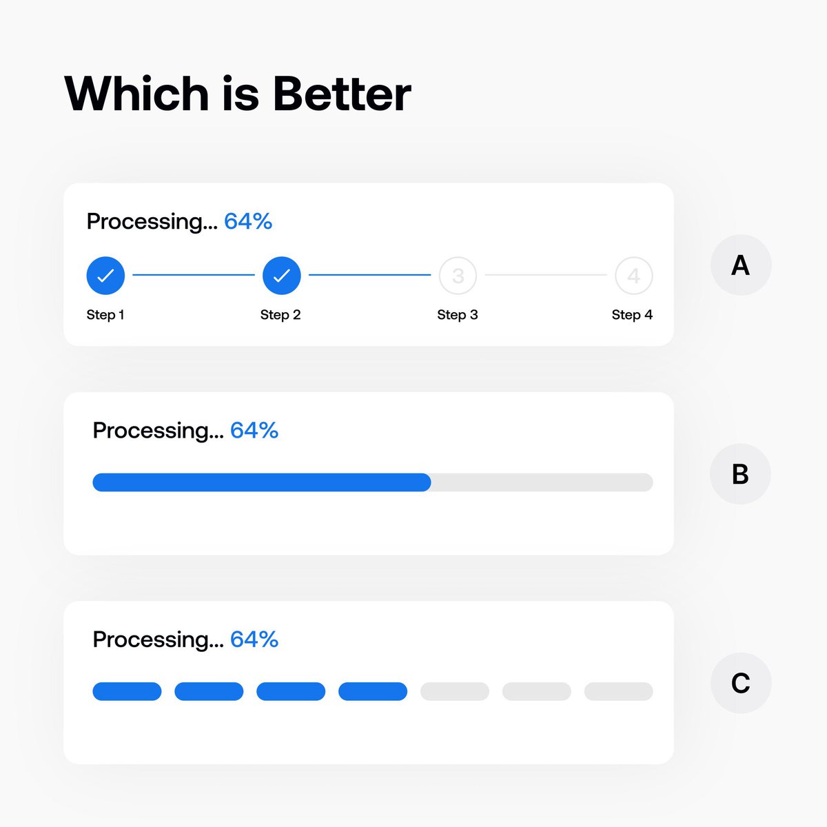 Which design catches your eye? Let's decide together which progress tracker is the best! 🤔