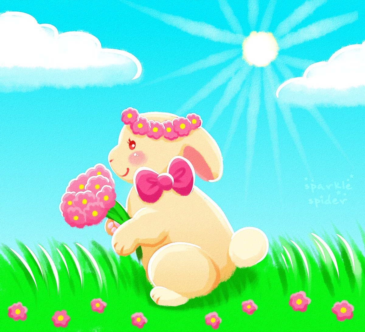 sparkle_spider's tweet photo. Bunny in the sun! 🐇☀️

#bunny #rabbit #cute #lineless #art #artwork #illustration #digitalart https://t.co/ciDt7Ot72u