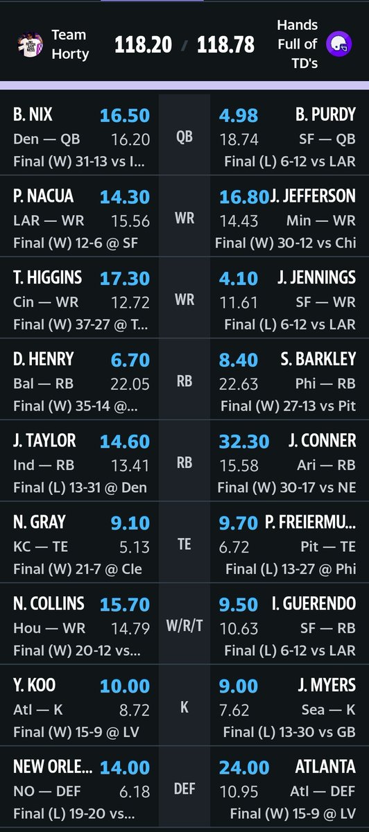 OMWTFYTweet's tweet photo. @YahooFantasy The interception on the raiders hail mary last play. I lost. https://t.co/i5tK9AdYS4