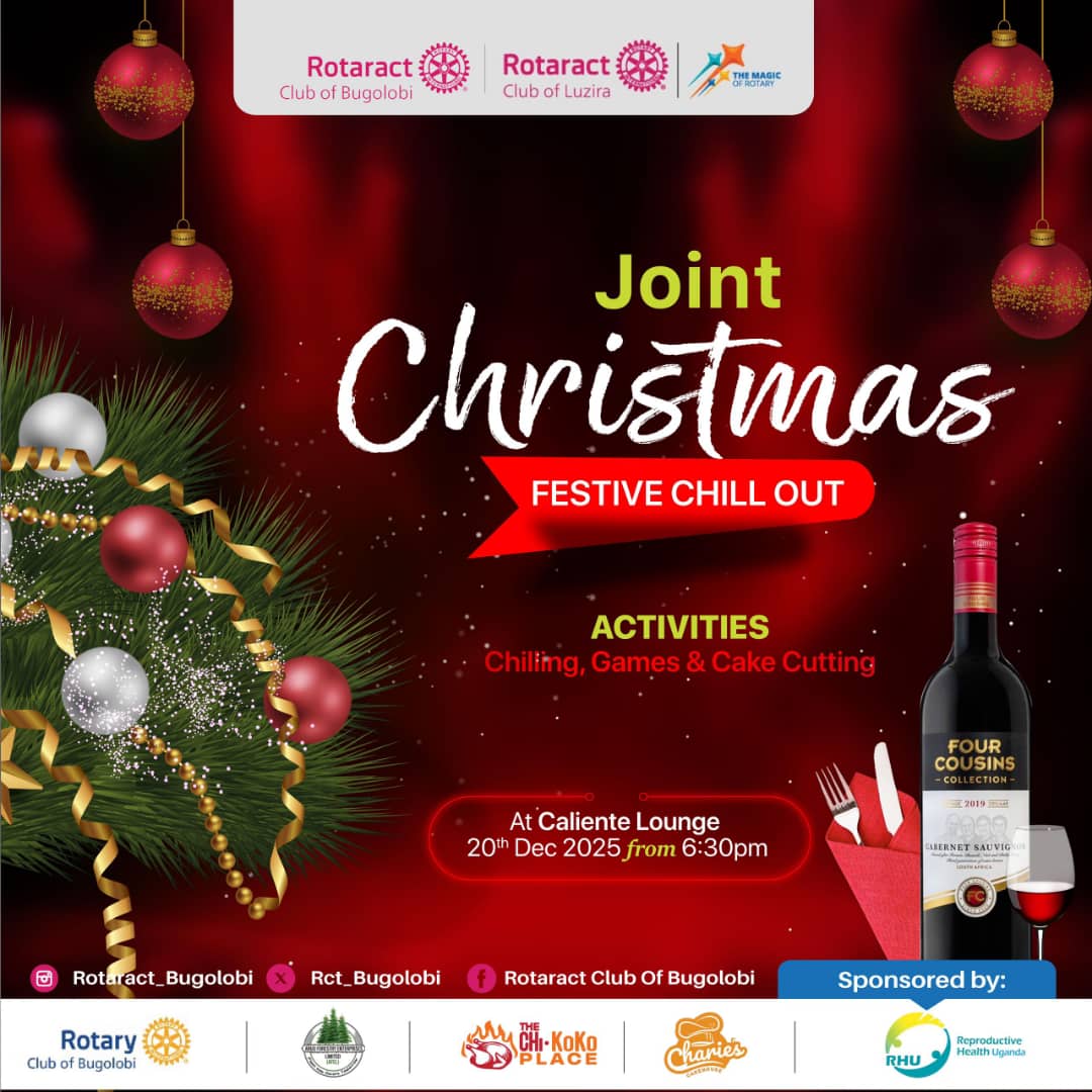 "Who's ready to unwind? Join us at the Joint Christmas Festive for a chill-out experience like no other!  music, games ,delicious food,cake cutting and great company. Don't miss out! <a href="/RotaractBugos/">Rotaract Bugolobi (Parody)</a> <a href="/RcMorningTide/">#Tiders</a> <a href="/PatriciaAcen/">Acen Mercy Patricia</a>
 #JointChristmasFestive
 #ChillOut
 #FestiveVibes