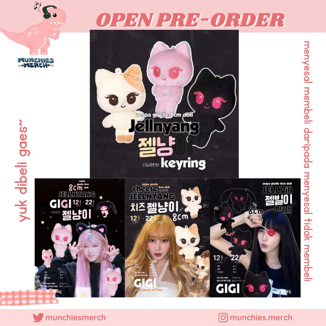 ⺌꒰ Open Pre Order AESPA Giselle 10cm Doll by  <a href="/pinkJellnyang/">젤냥</a>  ꒱⺌
#po_munchies 

🔗 link order : bit.ly/jajandimunchies
📅 close po :  21 Dec 2024 (20.00 WIB)

❀ 10cm doll (black/cheese/pink)
— 225k DP 175k
❀ 10cm doll (black + cheese)
— 365k DP 315k
❀ 10cm doll (black +