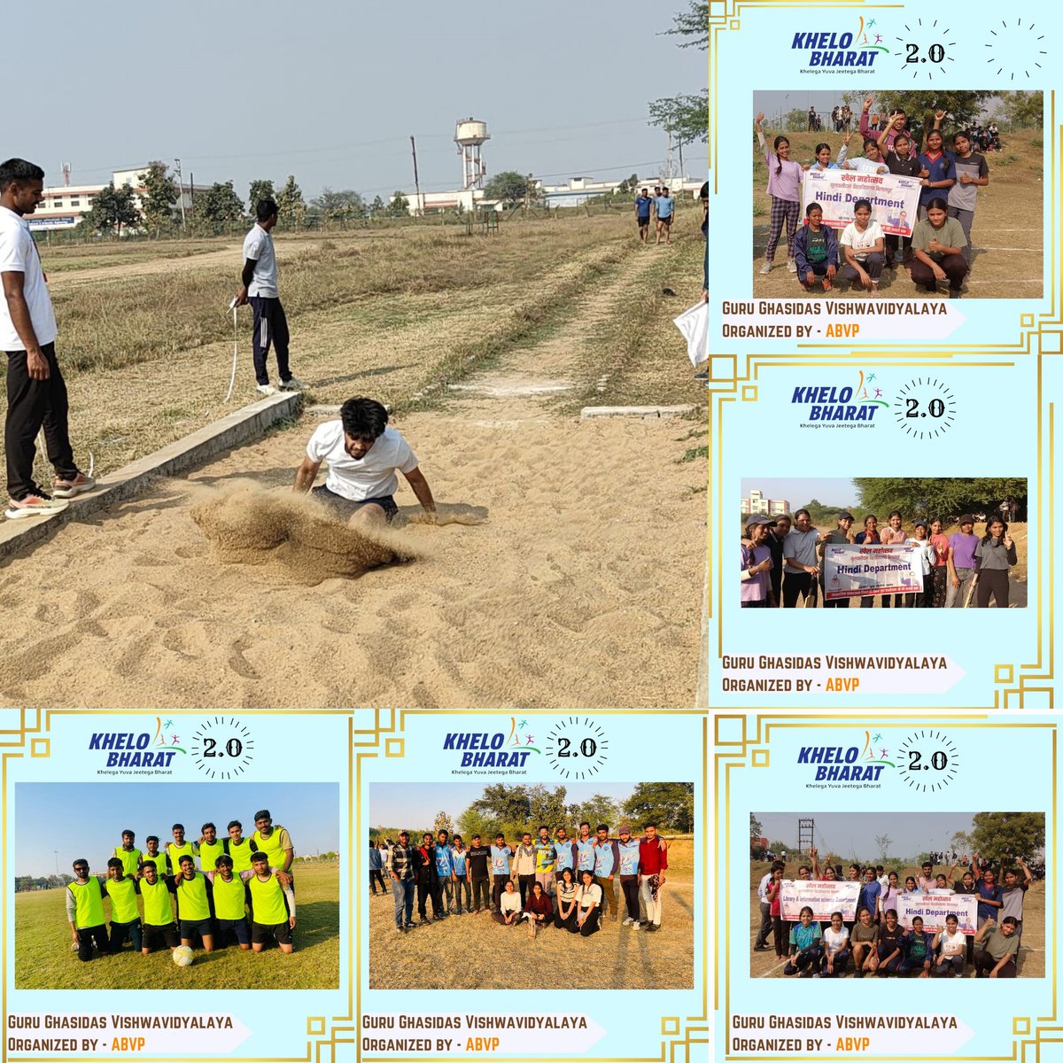 <a href="/abvpggu/">ABVP GGU BILASPUR</a> के  प्रयासों से <a href="/ggv_smc/">Guru Ghasidas Vishwavidyalaya, Bilaspur</a> में आयोजित यह  खेलो भारत का खेल महोत्सव न केवल प्रतिभागियों के लिए एक प्रेरणादायक अनुभव साबित हो रहा है, बल्कि दर्शकों के लिए भी यह उत्साह और मनोरंजन का स्रोत बना हुआ है।
<a href="/kheloBharatOrg/">Khelo Bharat</a> 
<a href="/ABVPVoice/">ABVP</a> 
<a href="/abvpcg/">ABVP Chhattisgarh</a>